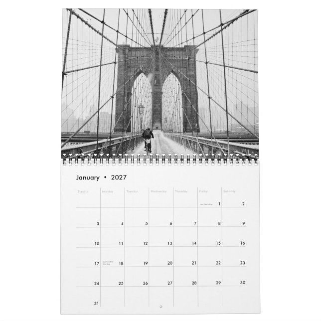 Calendario de pared Iconos de Puentes de la Ciudad (Jan 2027)