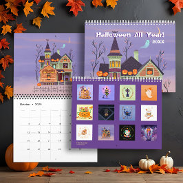 Calendario de pared ilustrado de Halloween de todo