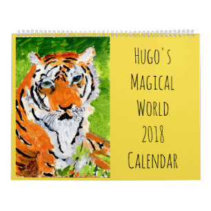 Calendario de pared mágico del mundo 2018 de Hugo