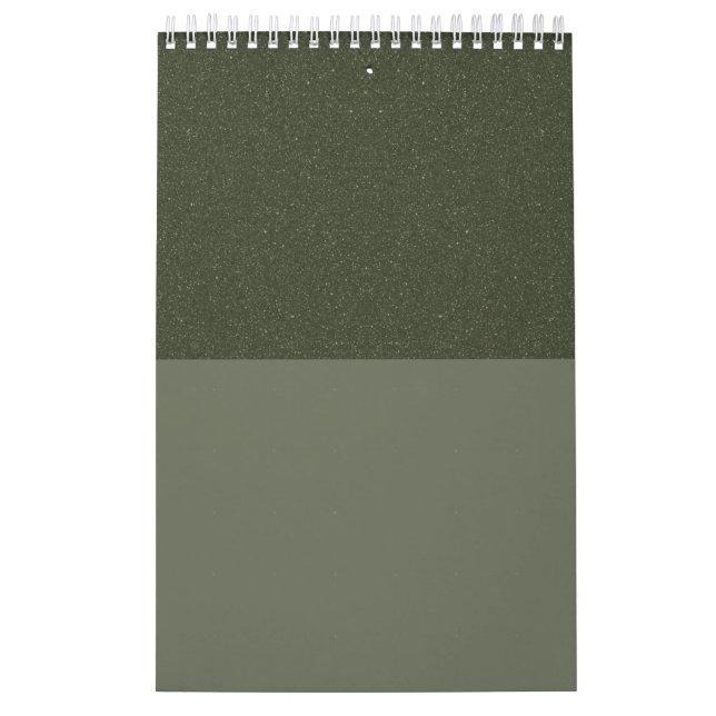 Calendario de pared Moss Green Duo-Tone Personaliz (Tapa)