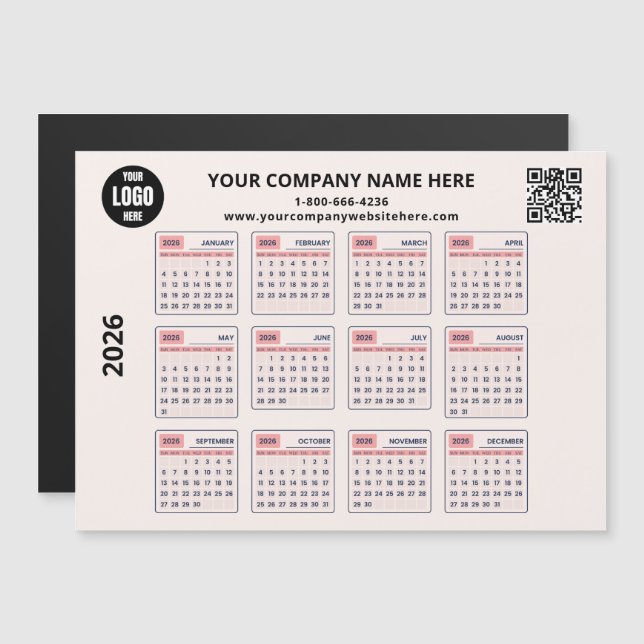 Calendario de pared para negocios (Anverso/Reverso)