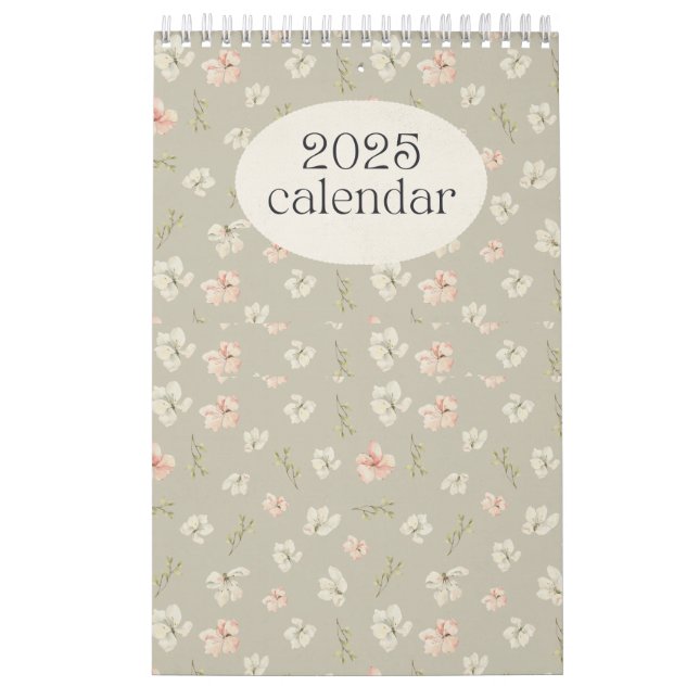 Calendario de pared Pastel Floral 2025 (Tapa)