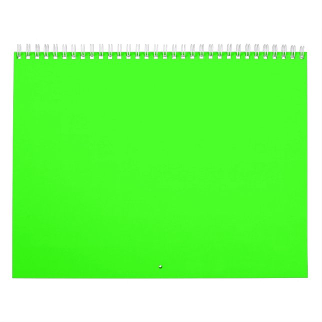Calendario de pared personalizado verde neón (Tapa)
