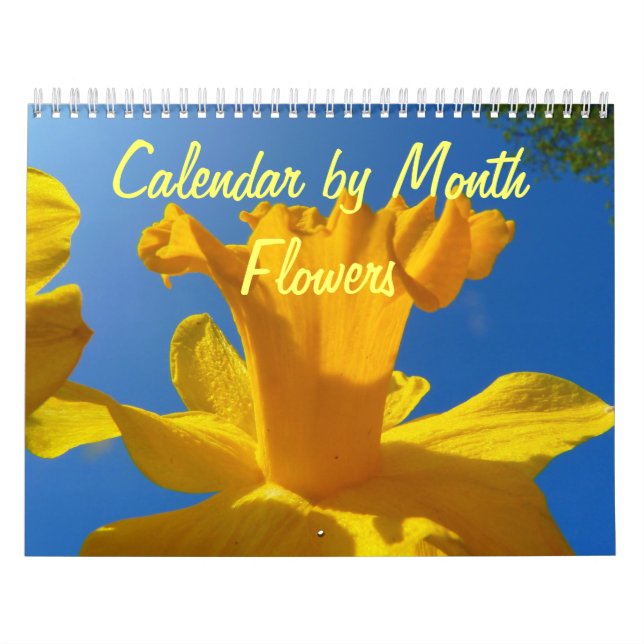 Calendario de pared por mes con flores (Tapa)