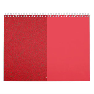 Calendario de pared roja de tomate de diseño divid