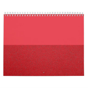 Calendario de pared roja de tomate dividido horizo