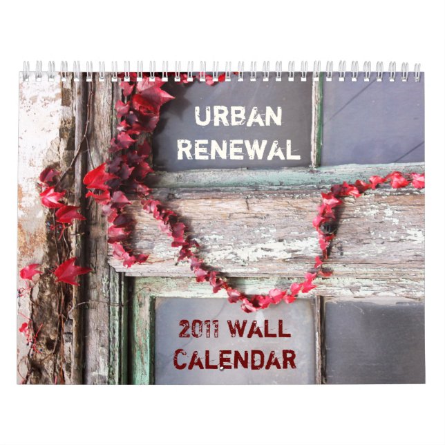 Calendario de pared rústico urbano de la hiedra (Tapa)