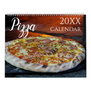 Calendario de pared temático de pizza 2027 regalo
