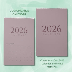 Calendario de pared tonos neutros minimalista