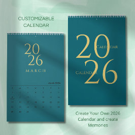 Calendario de pared tonos neutros minimalistas