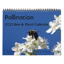 Calendario de paredes de abejas y flores de 2023