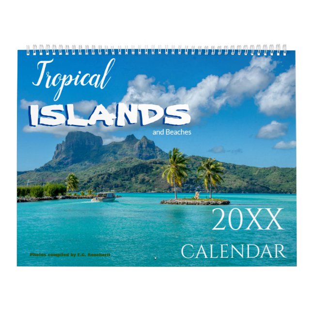 Calendario de Paredes de Islas Tropicales y Playas (Tapa)