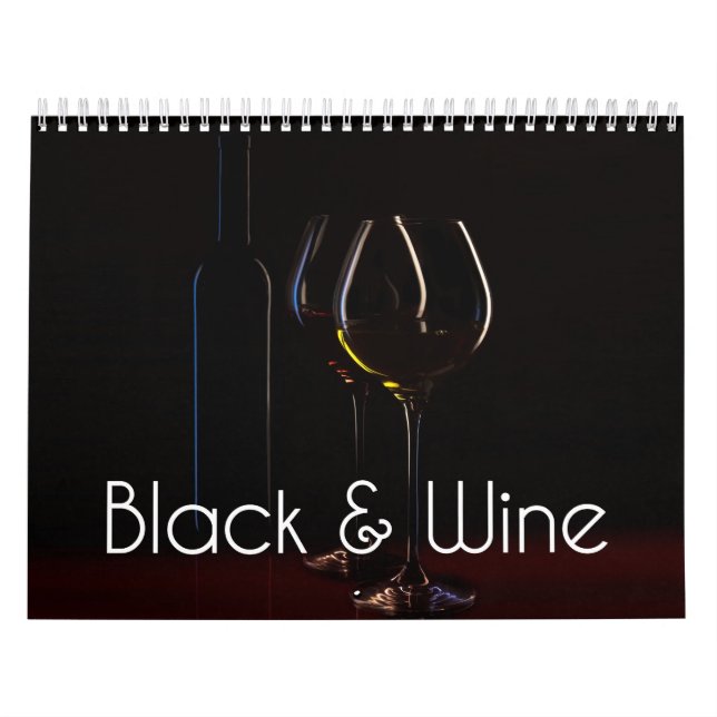 Calendario de paredes vitícolas - Negro y vino (Tapa)