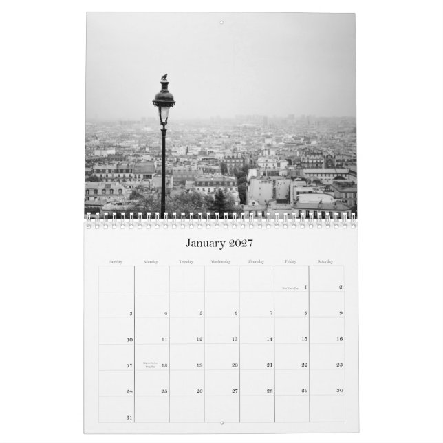 Calendario de París en camino (Jan 2027)