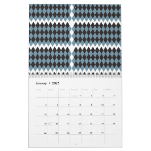 Calendario de Patrón Geométrico   Pla Minimalista 