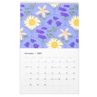 Calendario de patrones botánicos griegos y escenas