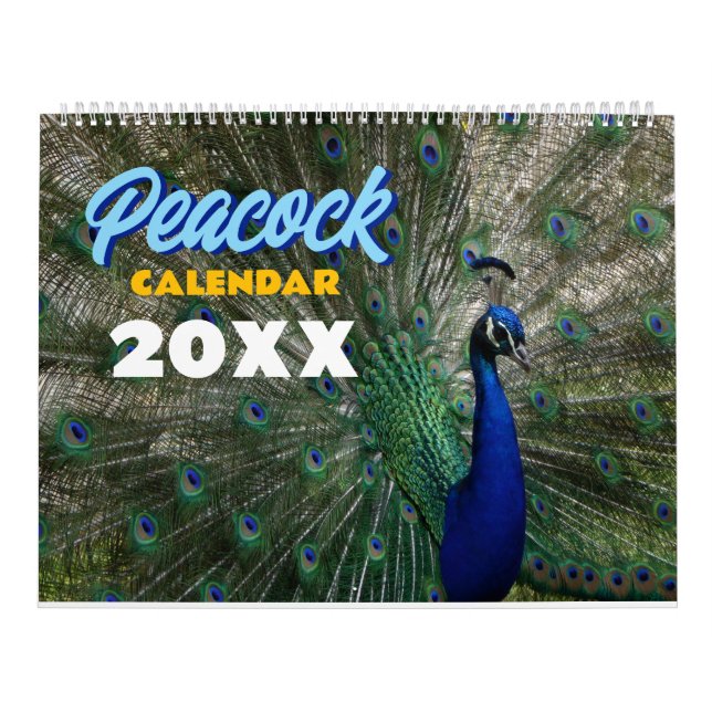 Calendario de Pavo Real 2026 Pared Foto  (Tapa)