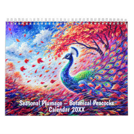 Calendario de Pavos Reales Botánicos - Plumaje Est