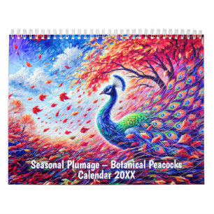 Calendario de Pavos Reales Botánicos - Plumaje Est