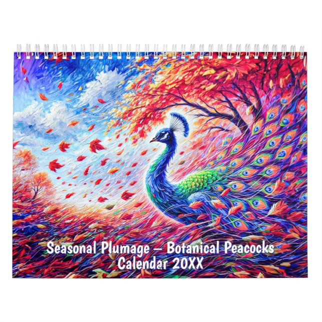 Calendario de Pavos Reales Botánicos - Plumaje Est (Tapa)