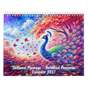 Calendario de Pavos Reales Botánicos - Plumaje Est