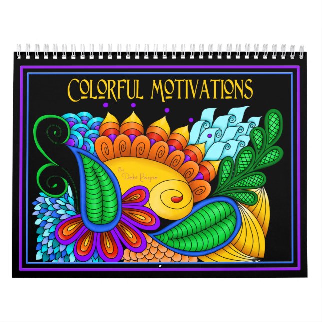 Calendario de pensamiento positivo de motivos colo (Tapa)