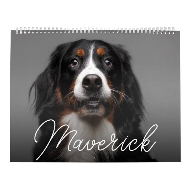 Calendario de Perro Personalizado con Letra Modern (Tapa)