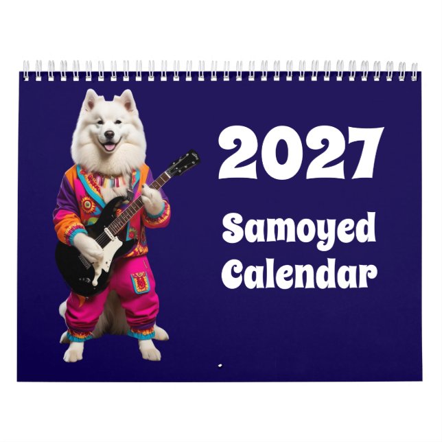 Calendario de Perro Samoyedo 2027 (Tapa)
