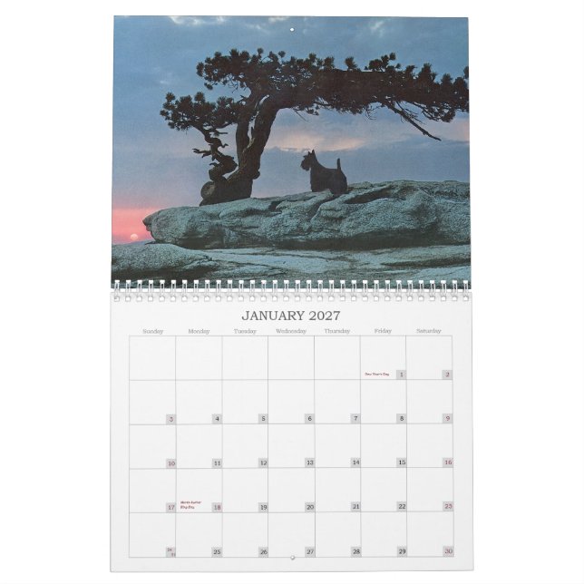 Calendario de perro Scottie (Jan 2027)