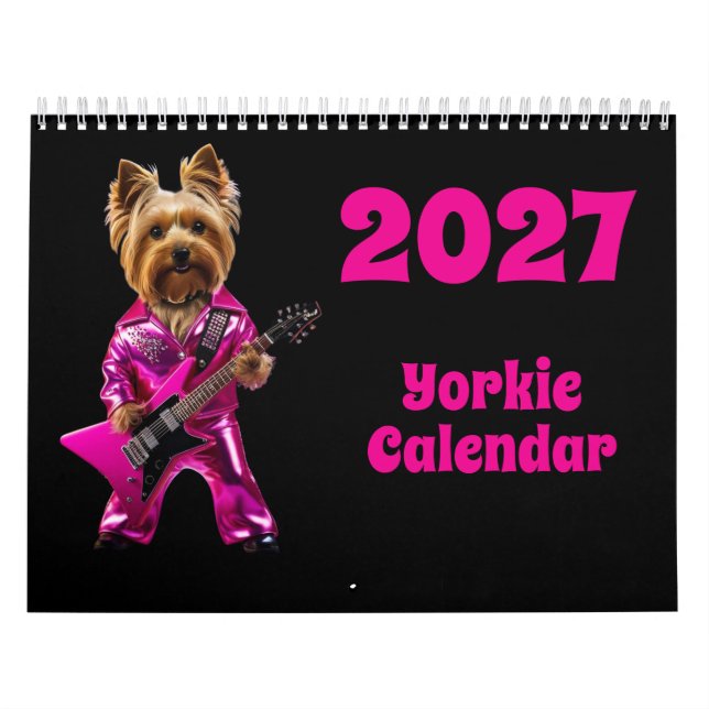 Calendario de perro Yorkie 2027 (Tapa)