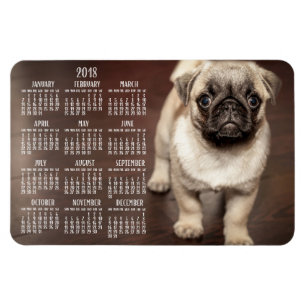 Calendario de perros 2018 Foto Gran imán 4x6