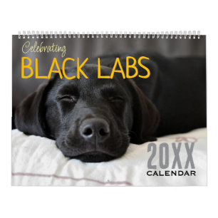 Calendario de Perros Labrador Negro Celebrando 202