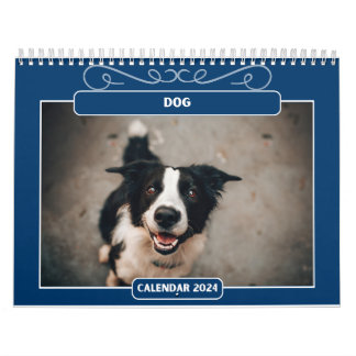 Calendario de perros lindo y felices 2024