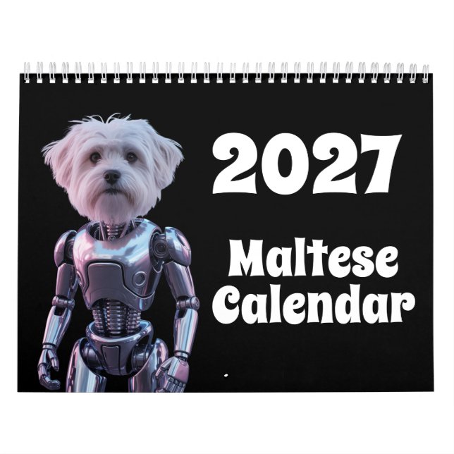 Calendario de perros malteses 2027 (Tapa)