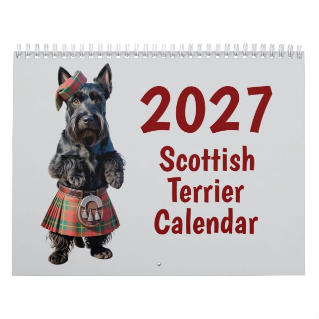 Calendario de perros Scottish Terrier 2027 (Tapa)