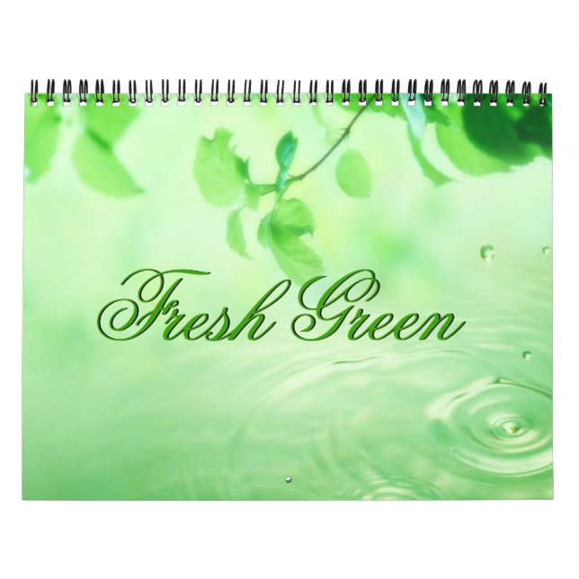 Calendario de Personalizable de hojas verdes fresc (Tapa)