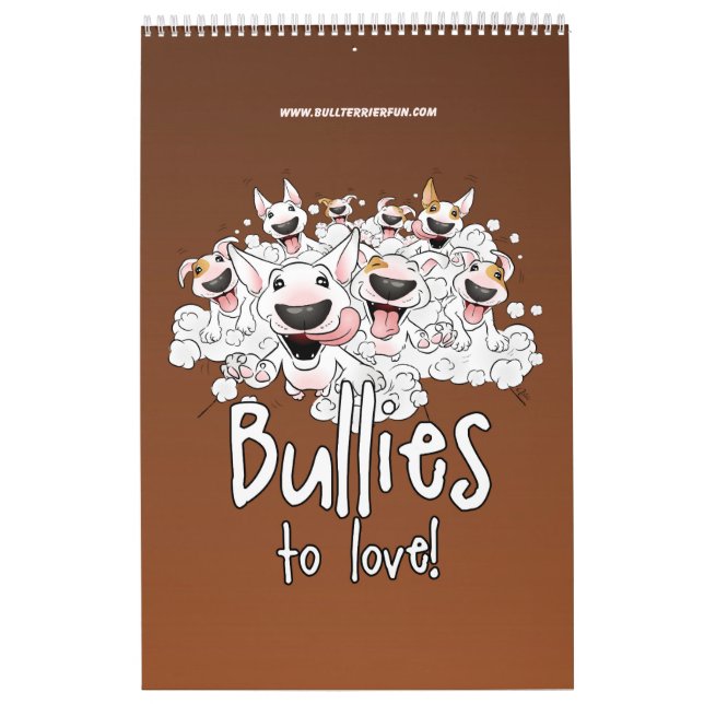 Calendario de Personalizado de Cute Bull Terrier (Tapa)