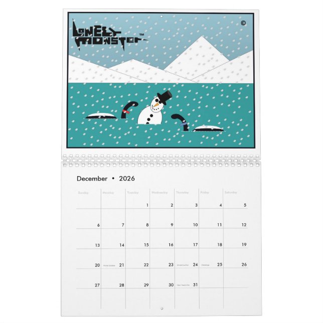 Calendario de Personalizados de Monstruo Solitario (Dec 2026)