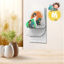 Calendario de Personalizados Quirky Boy y Dinosaur