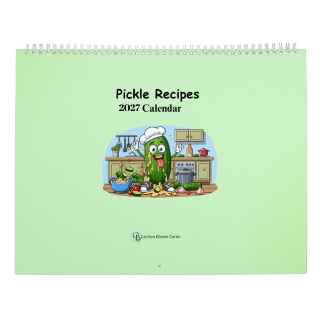 Calendario de Pickle 2027 con Recetas (Reverso)