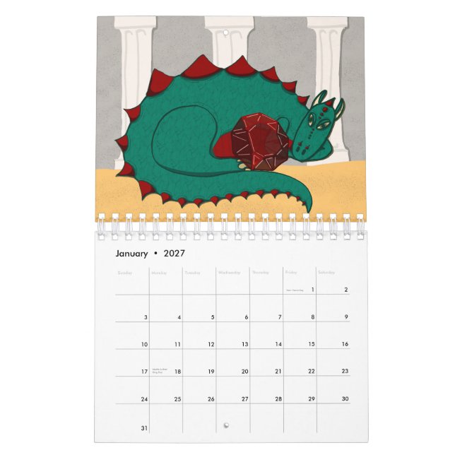 Calendario de Piedras Preciosas y Dragones (Jan 2027)
