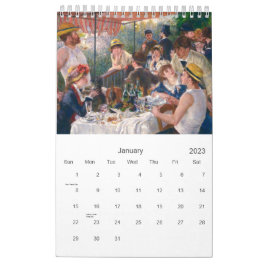 Calendario de Pierre-Auguste Renoir.