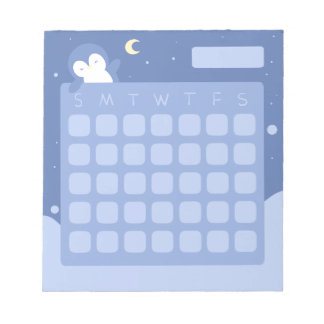 Calendario de Pingüino Adorable Bloc de Notas