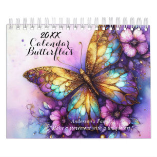 Calendario de pintura de mariposas