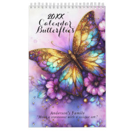 Calendario de pintura de mariposas