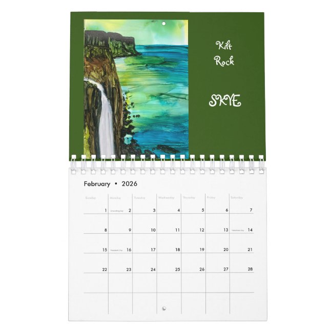 Calendario de pinturas artísticas originales de Es (Feb 2026)