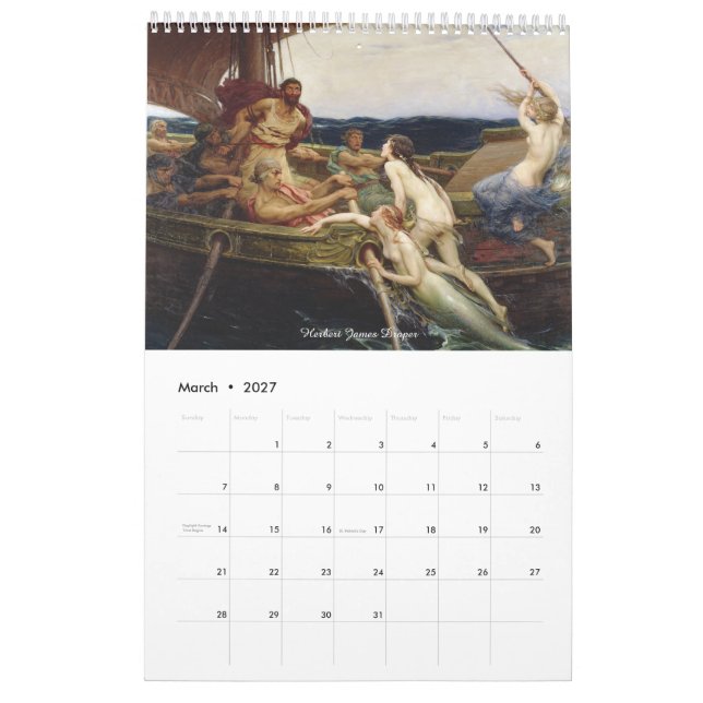 Calendario de pinturas clásicas de Sirena (Mar 2027)