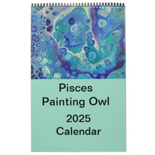 Calendario de Pisces Painting Owl 2025