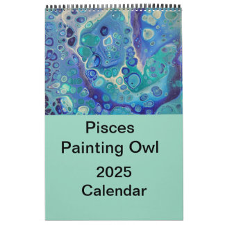 Calendario de Pisces Painting Owl 2025