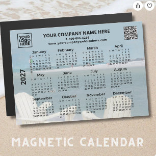 Calendario de playa con logo de empresa 2027 en im